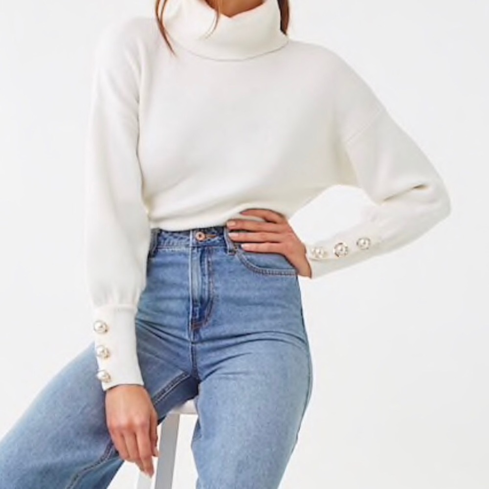 Ribbed Turtleneck Sweater Small